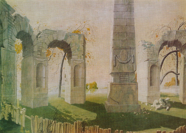 Image - Heorhii Narbut: Ruins and Obelisks (1917).